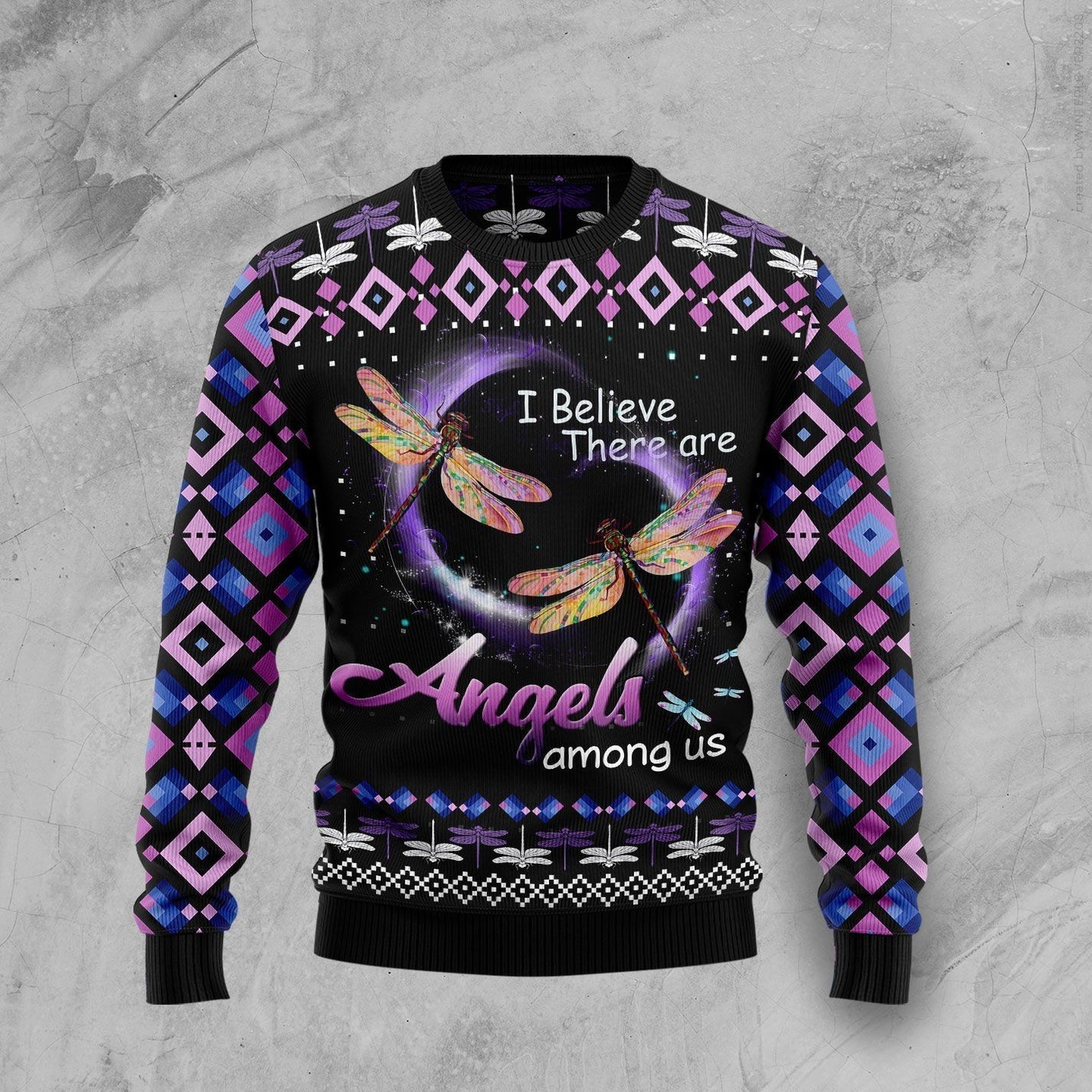 Dragonfly Angels Ugly Christmas Sweater For Men & Women Christmas Gift Sweater US3145 - WeCustomit