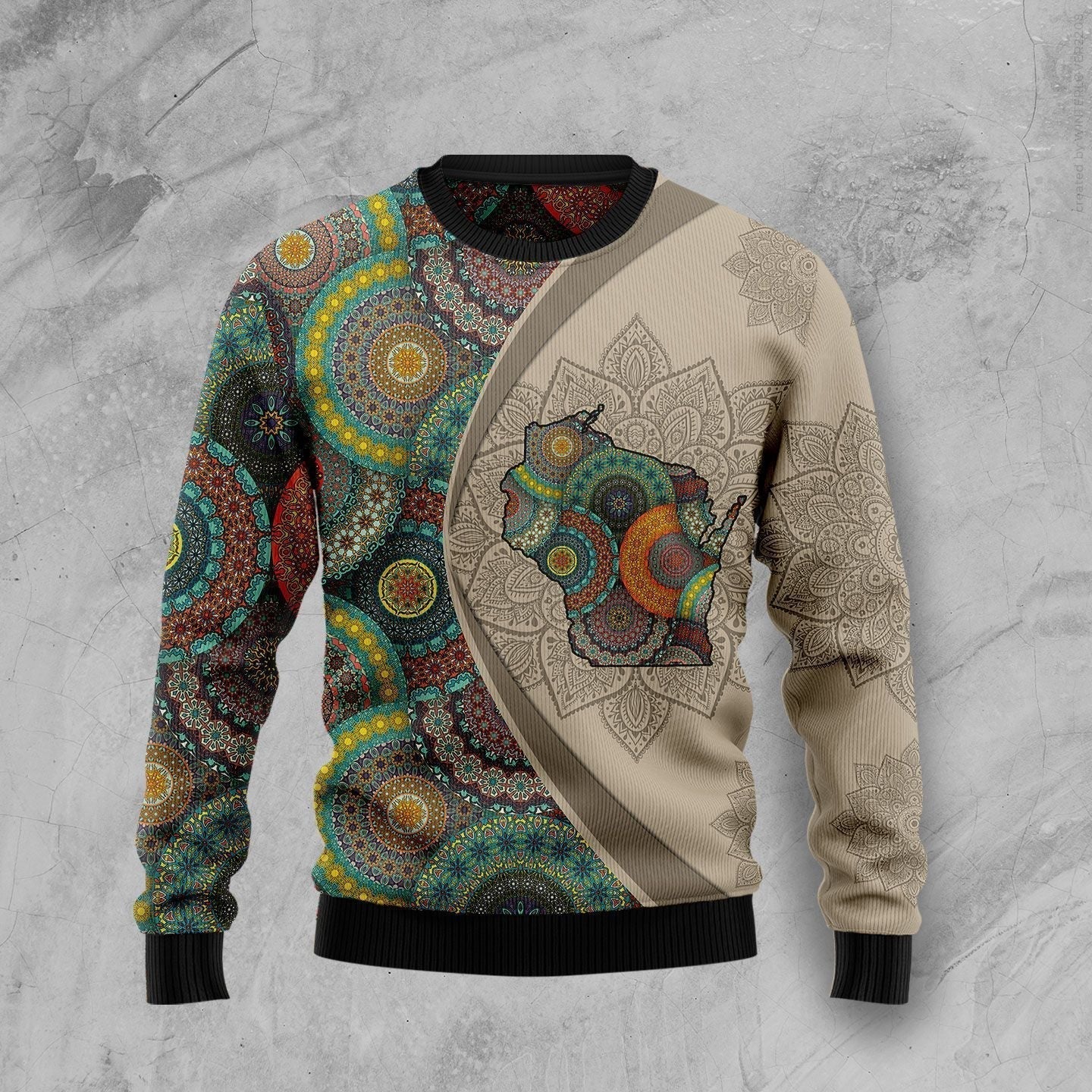 Mandala Ugly Christmas Sweater For Men & Women Christmas Gift Sweater US1033 - WeCustomit
