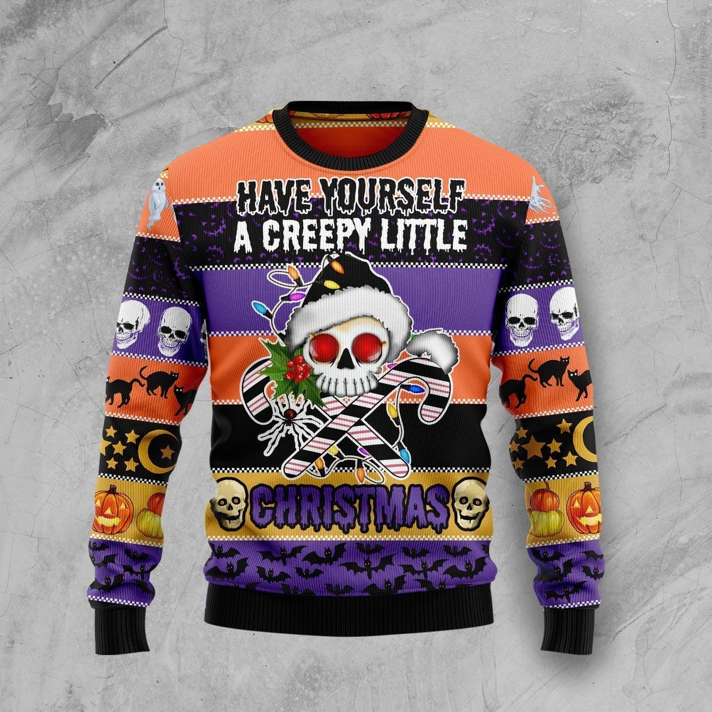 Skull Creepy Christmas Ugly Christmas Sweater For Men & Women Christmas Gift Sweater US3414 - WeCustomit