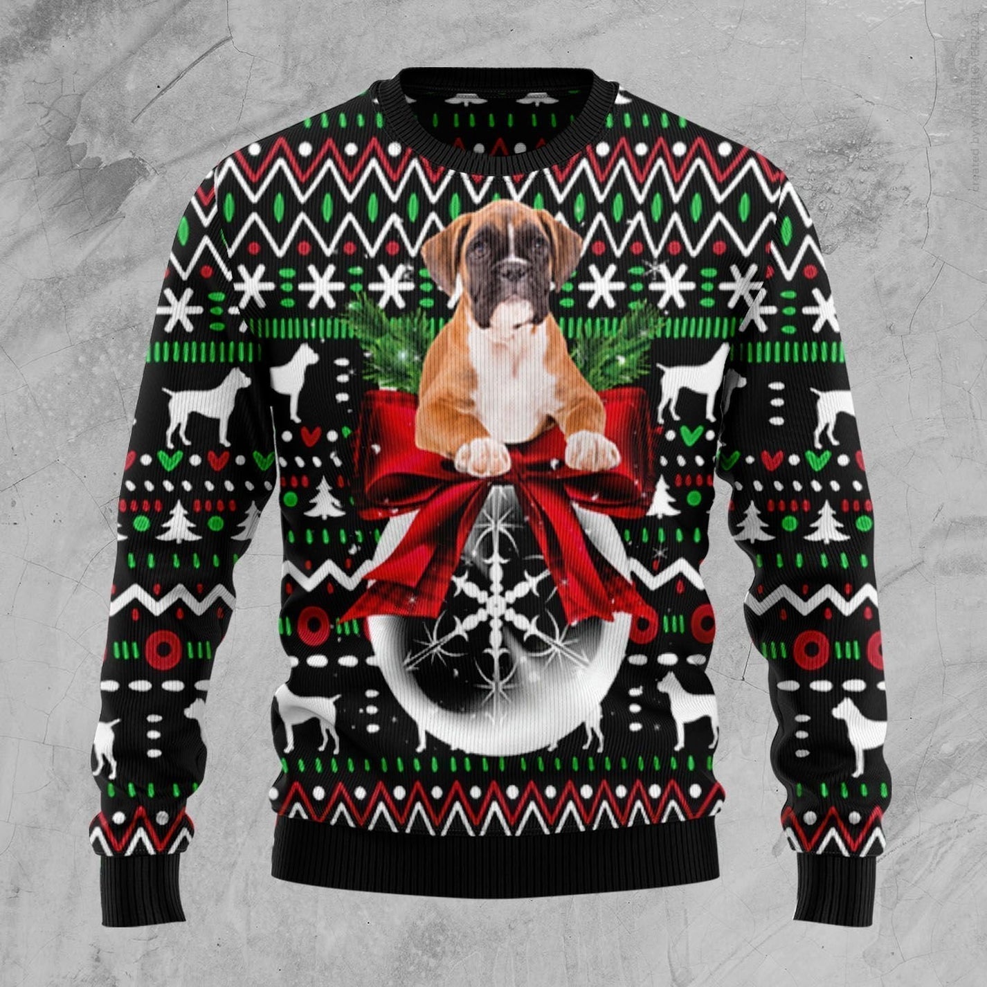 Boxer Xmas Ball Ugly Christmas Sweater For Men & Women Christmas Gift Sweater US3371 - WeCustomit
