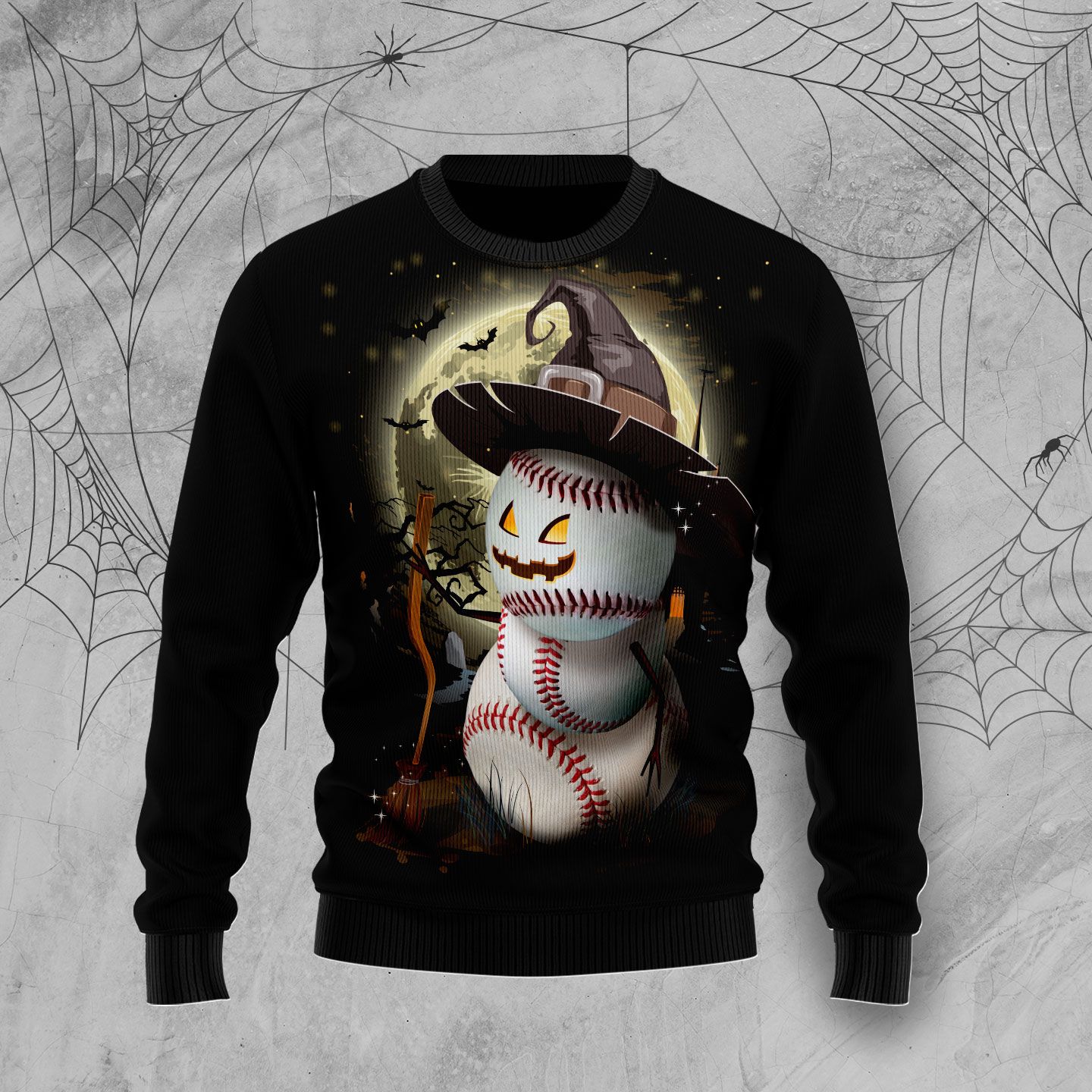 Baseball Witch Ugly Halloween Sweater For Men & Women Halloween Gift Sweater US1025 - WeCustomit