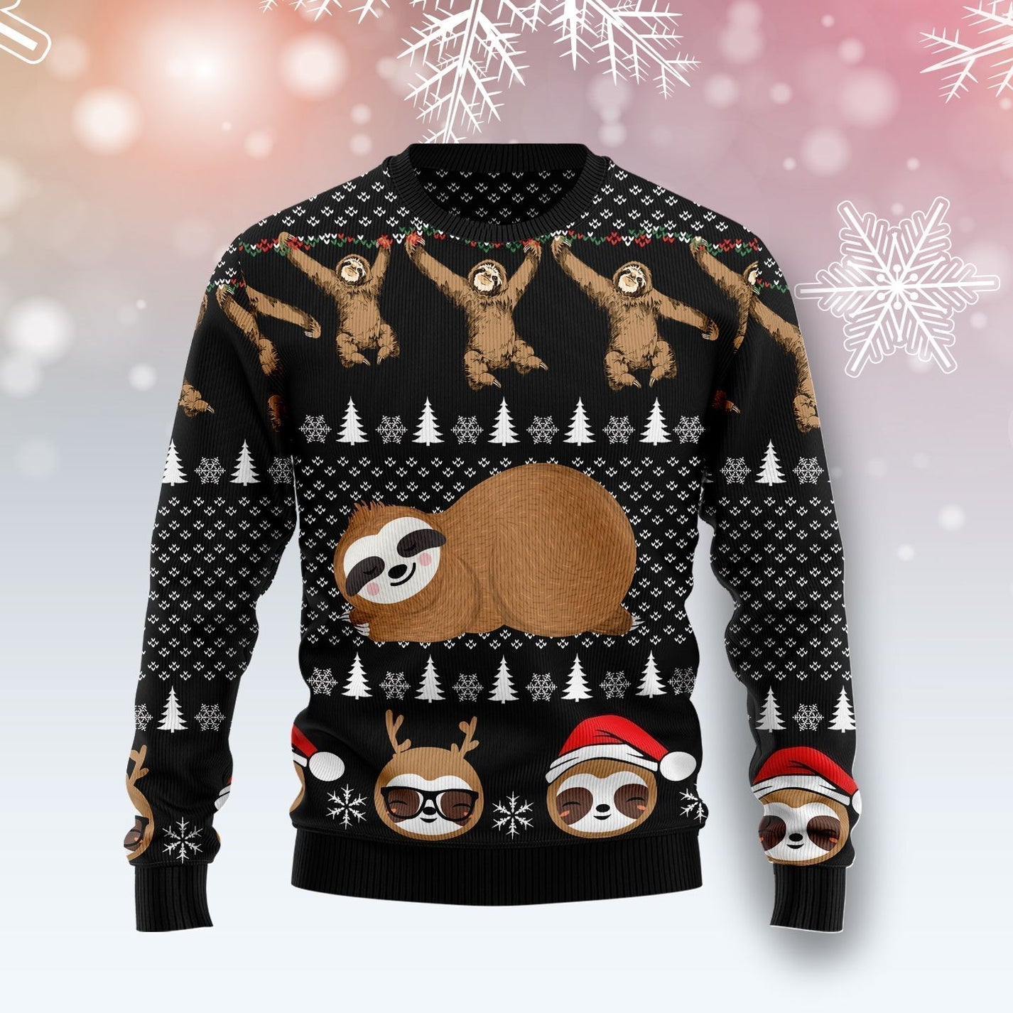 Crazy Sloth Ugly Christmas Sweater For Men & Women Christmas Gift Sweater US3121 - WeCustomit