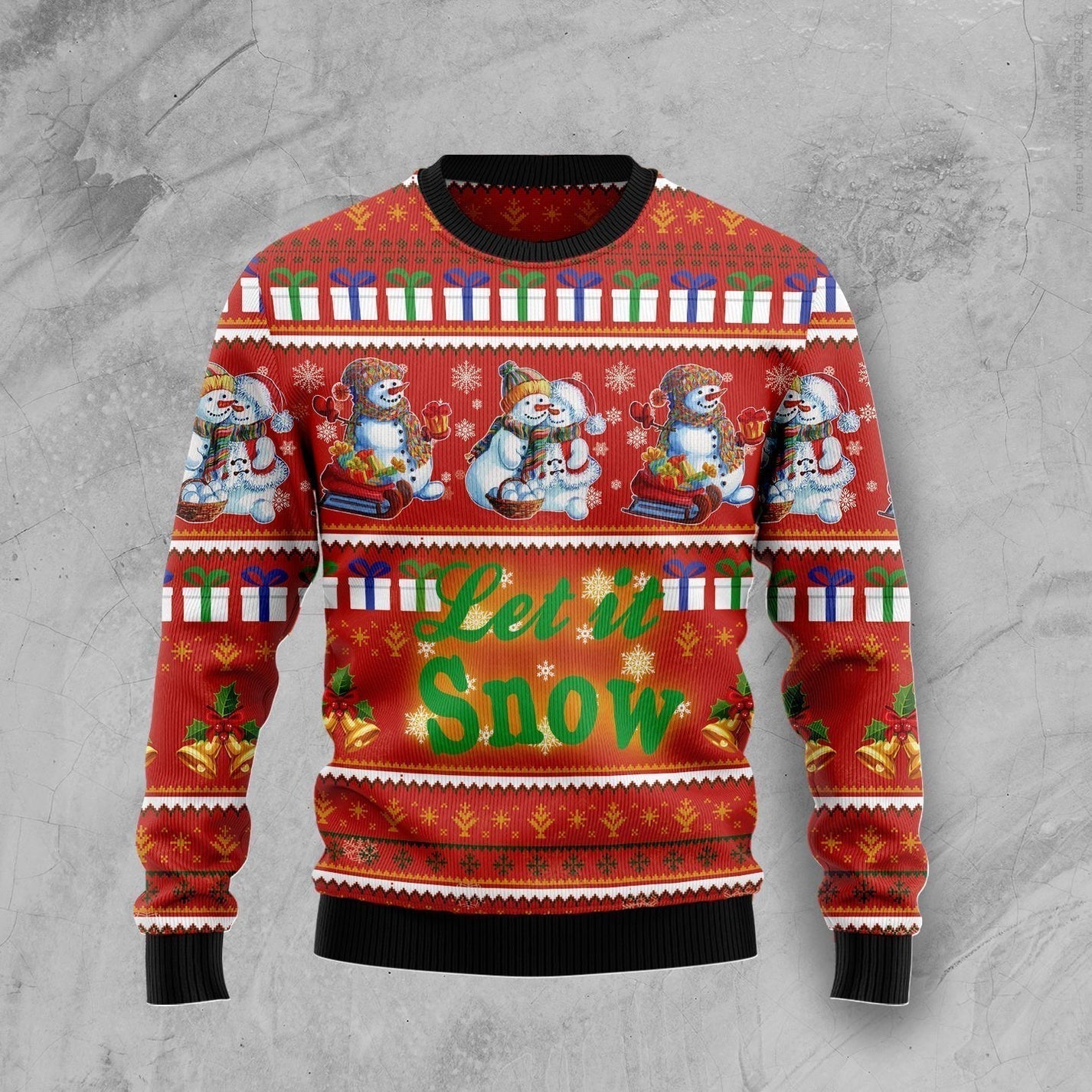 Snowman Let It Snow Ugly Christmas Sweater For Men & Women Christmas Gift Sweater US3541 - WeCustomit