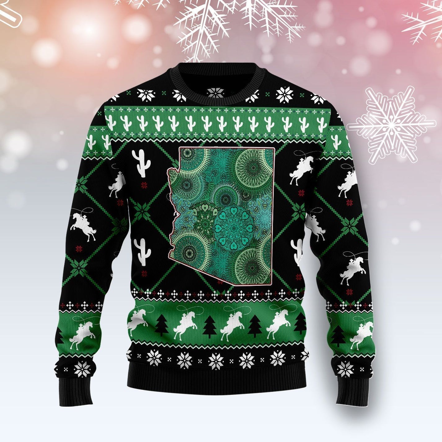 Arizona USA Symbols Pattern Ugly Christmas Sweater For Men & Women Christmas Gift Sweater US3590 - WeCustomit