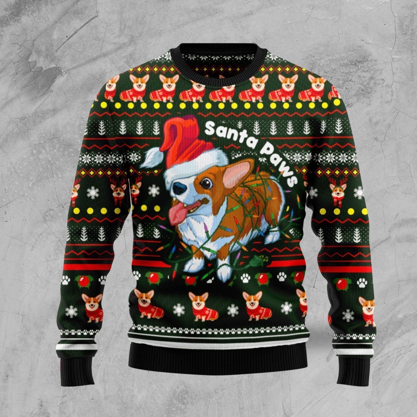 Santa Paws Ugly Christmas Sweater For Men & Women Christmas Gift Sweater US3588 - WeCustomit