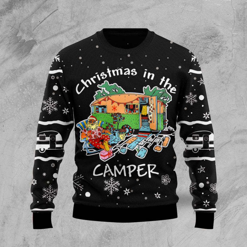 Santa Camping Ugly Christmas Sweater For Men & Women Christmas Gift Sweater US2180 - WeCustomit