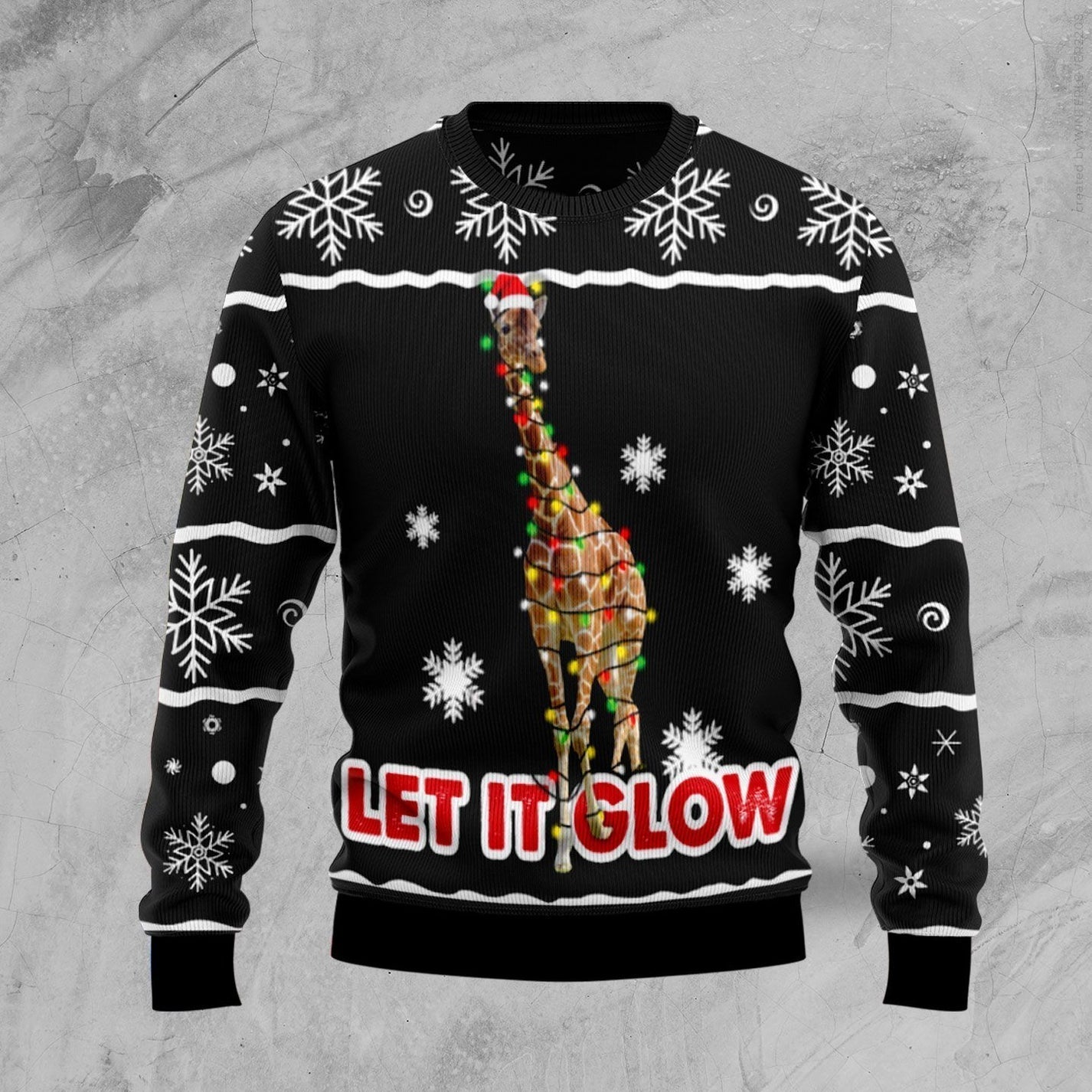 Giraffe Let It Glow Ugly Christmas Sweater For Men & Women Christmas Gift Sweater US3527 - WeCustomit