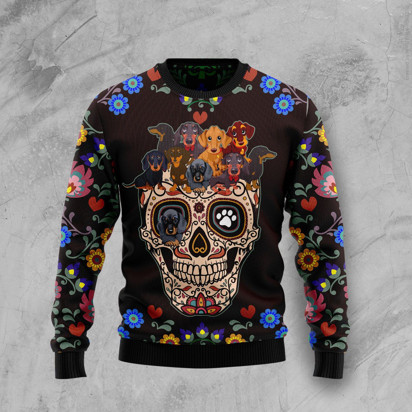 Dog Skull Ugly Halloween Sweater For Men & Women Halloween Gift Sweater US1020 - WeCustomit