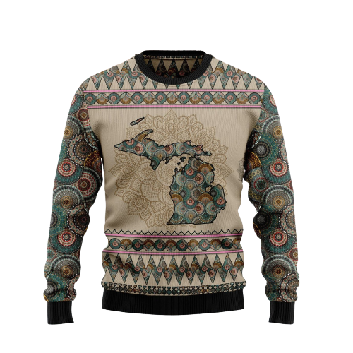 Michigan Mandala Ugly Christmas Sweater For Men & Women Christmas Gift Sweater US1510 - WeCustomit