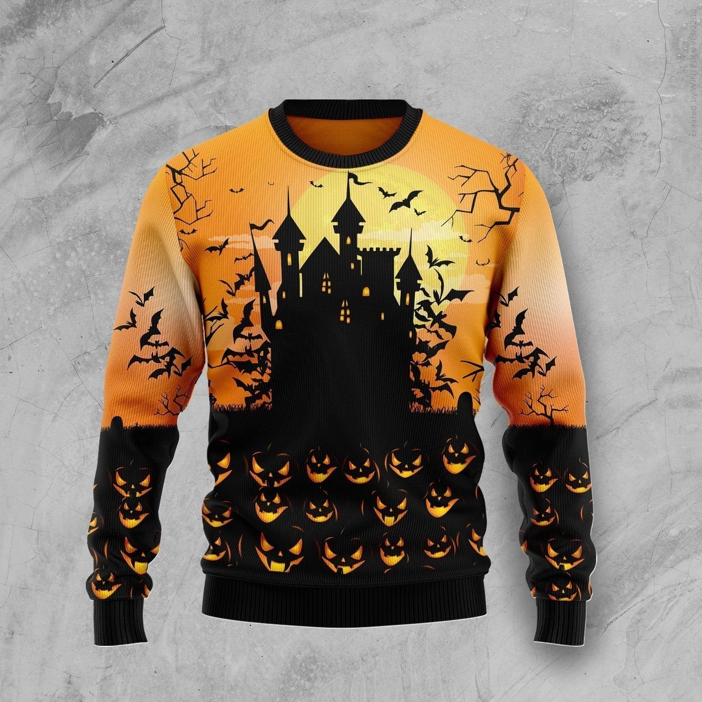 Pumpkin Town Ugly Halloween Sweater For Men & Women Halloween Gift Sweater US1561 - WeCustomit