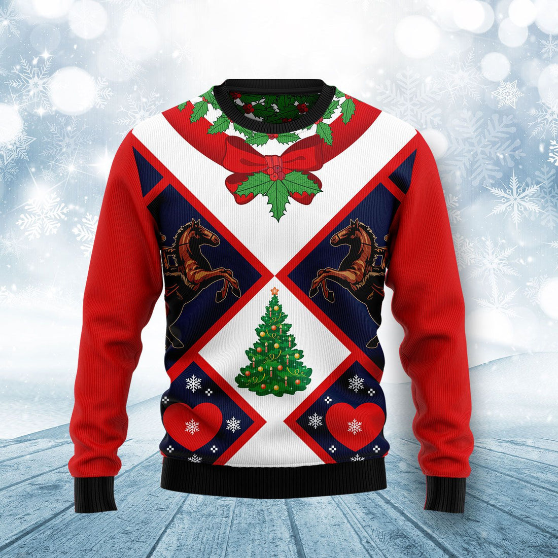 Horse Xmas Funny Ugly Christmas Sweater For Men & Women Christmas Gift Sweater US1214 - WeCustomit