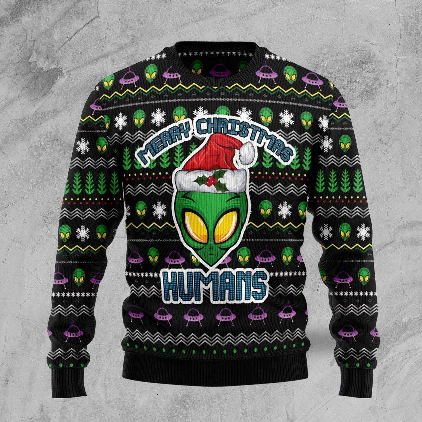 Merry Christmas Humans Ugly Christmas Sweater For Men & Women Christmas Gift Sweater US3589 - WeCustomit