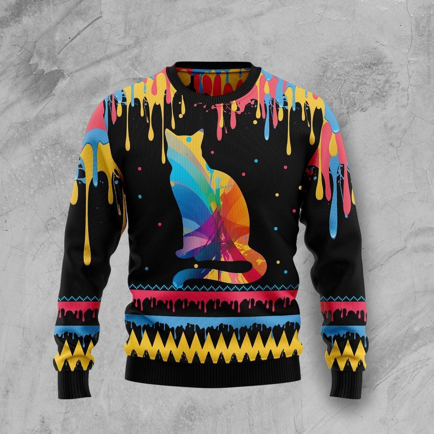 Cat Colorful Beauty Ugly Christmas Sweater For Men & Women Christmas Gift Sweater US2880 - WeCustomit