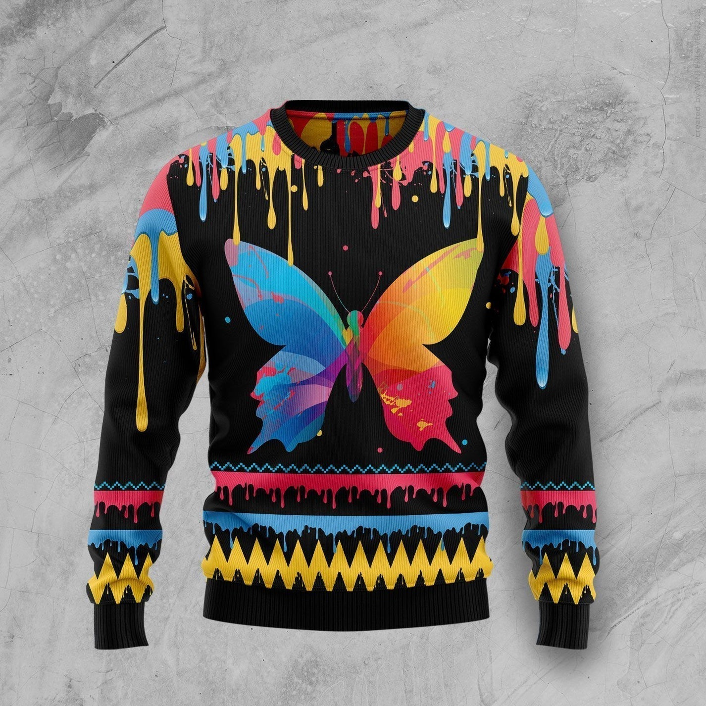 Butterfly Colorful Beauty Ugly Christmas Sweater For Men & Women Christmas Gift Sweater US3413 - WeCustomit