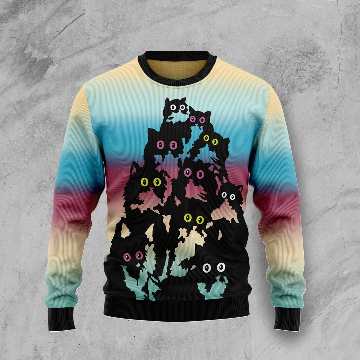 Lovely Black Cat Ugly Christmas Sweater For Men & Women Christmas Gift Sweater US1009 - WeCustomit