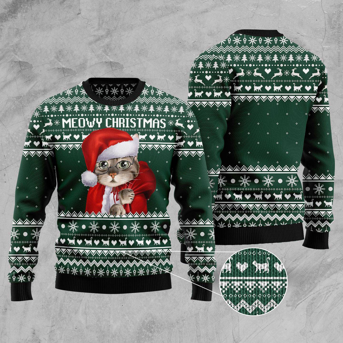 Cat Santa Ugly Christmas Sweater For Men & Women Christmas Gift Sweater US2389 - WeCustomit