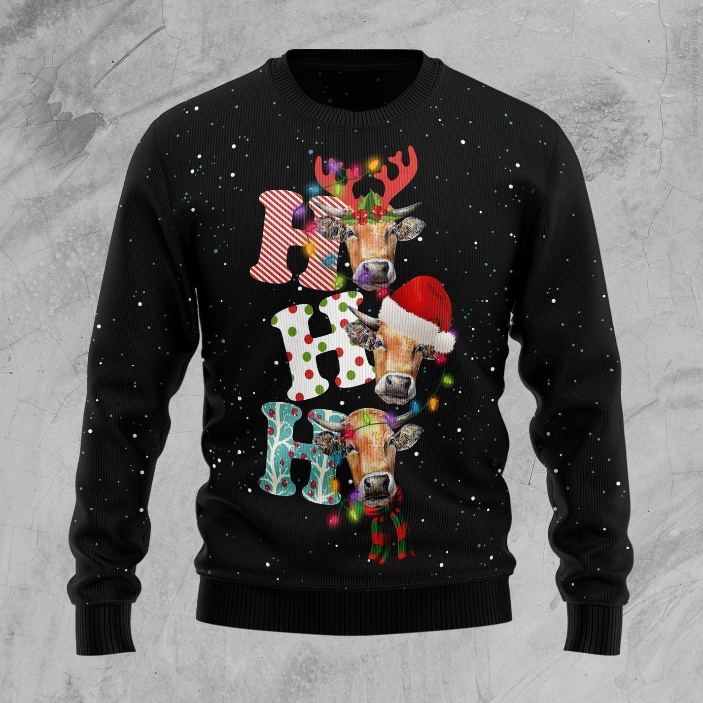 Cow Ho Ho Ho Ugly Christmas Sweater For Men & Women Christmas Gift Sweater US2855 - WeCustomit