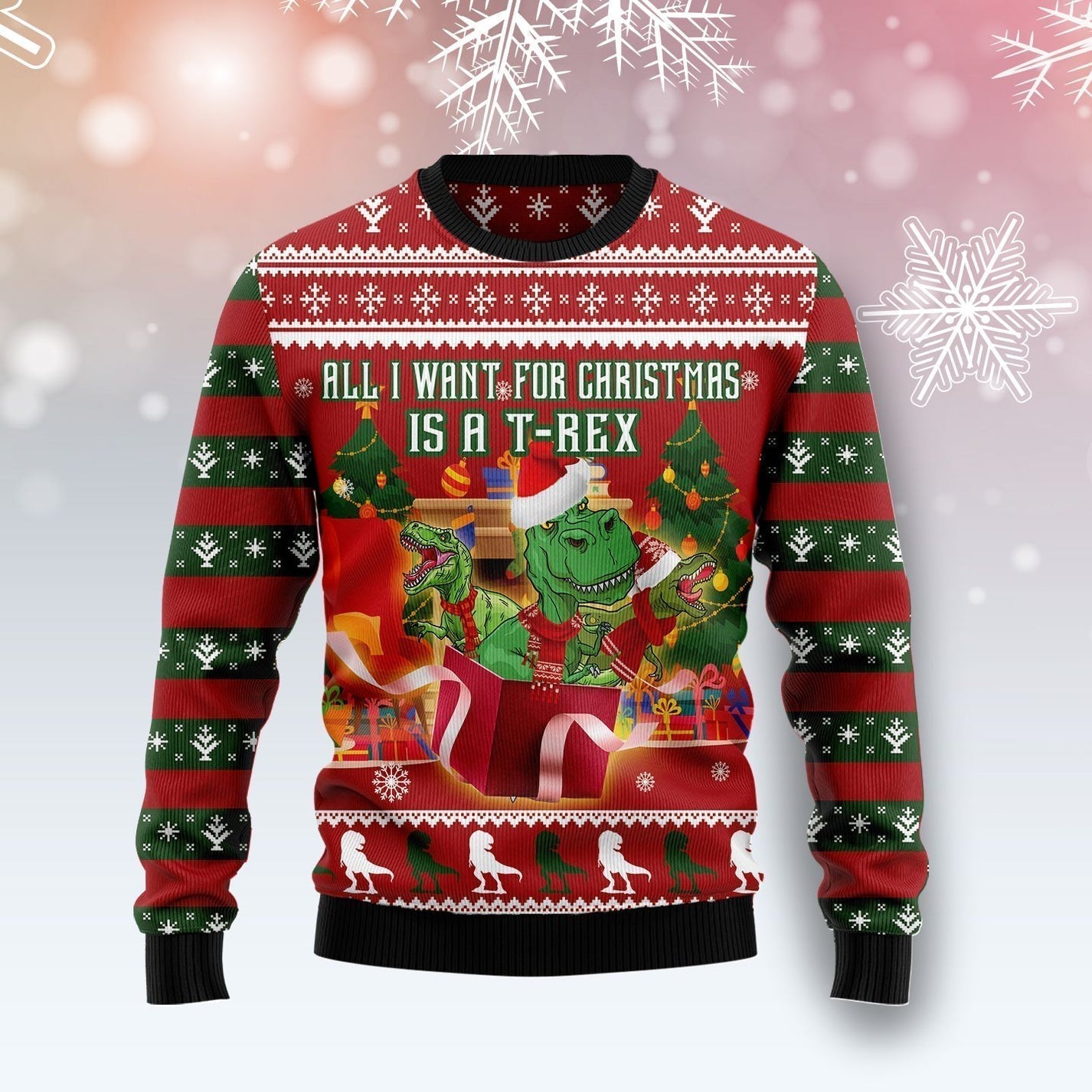 T-rex Christmas's Ugly Christmas Sweater For Men & Women Christmas Gift Sweater US2844 - WeCustomit