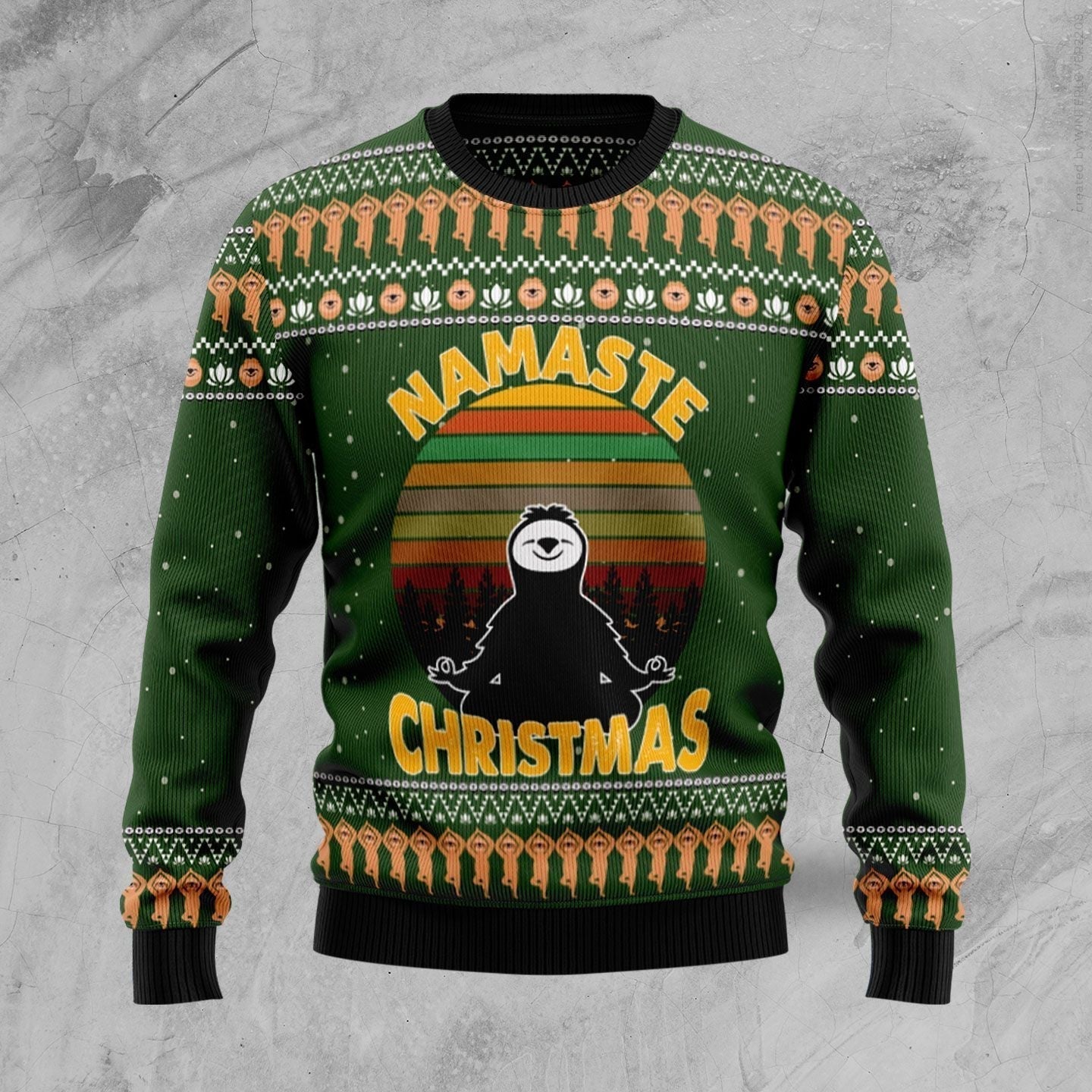 Sloth Namaste Ugly Christmas Sweater For Men & Women Christmas Gift Sweater US2195 - WeCustomit