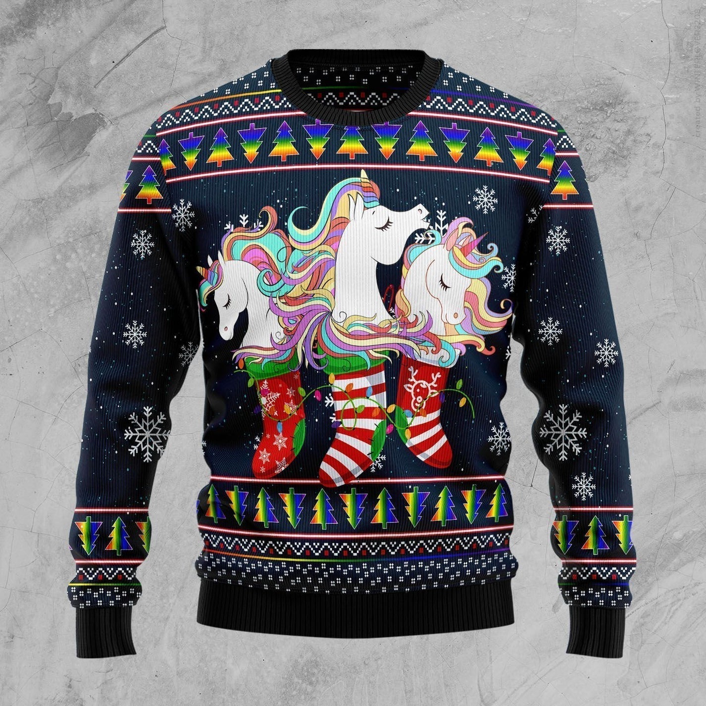 Unicorn Socks Xmas Ugly Christmas Sweater For Men & Women Christmas Gift Sweater US3365 - WeCustomit