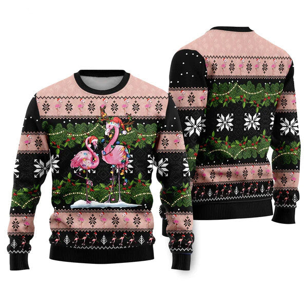 Flamingo Ugly Christmas Sweater For Men & Women Christmas Gift Sweater US1671 - WeCustomit