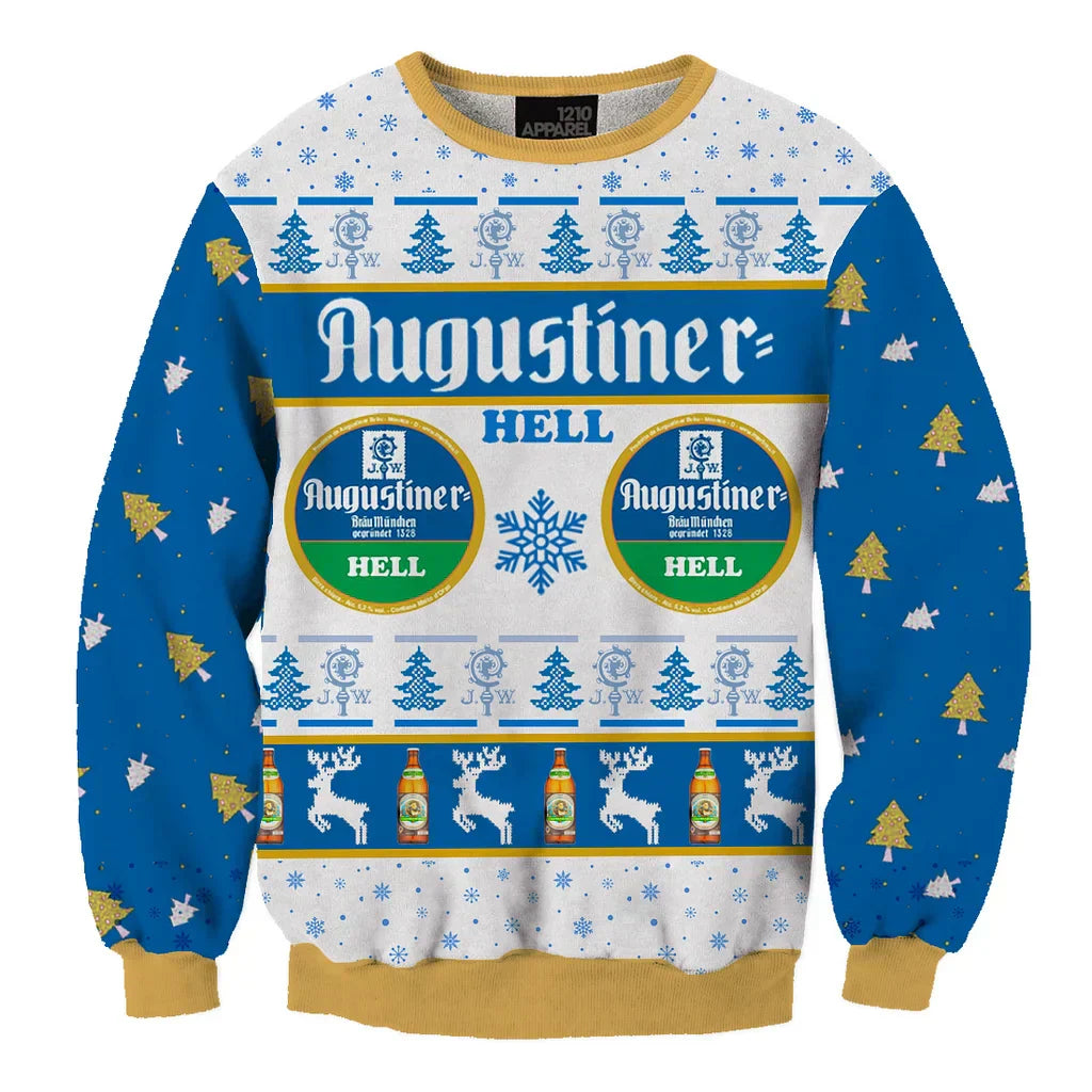 Unisex Our Beers Augustiner Bier 3D Ugly Christmas Sweater For Men & Women Christmas Gift Sweater BH1262 - WeCustomit