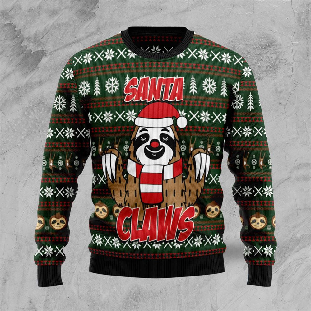 Sloth Santa Claws Ugly Christmas Sweater For Men & Women Christmas Gift Sweater US2376 - WeCustomit