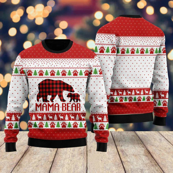 Mama Bear Ugly Christmas Sweater For Men & Women Christmas Gift Sweater US1758 - WeCustomit