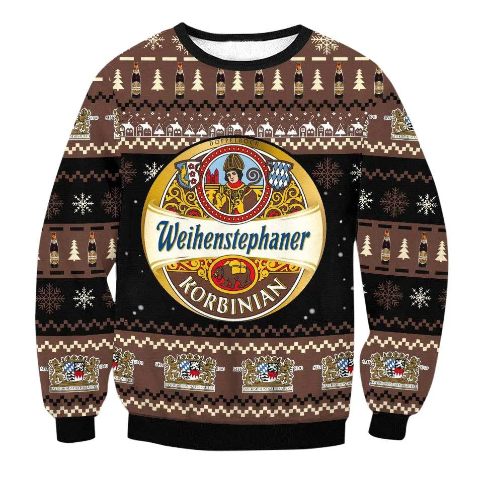 Unisex Weihenstephaner Korbinian 3D Ugly Christmas Sweater For Men & Women Christmas Gift Sweater BH1296 - WeCustomit