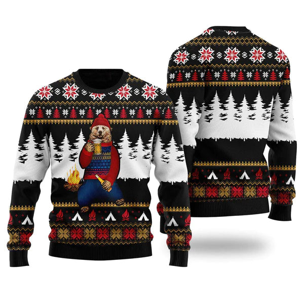Bear Campfire Ugly Christmas Sweater For Men & Women Christmas Gift Sweater US1761 - WeCustomit