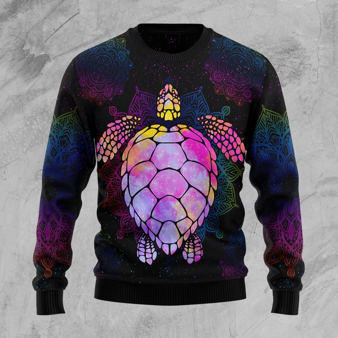 Turtle Purple Mandala Ugly Christmas Sweater For Men & Women Christmas Gift Sweater US2881 - WeCustomit