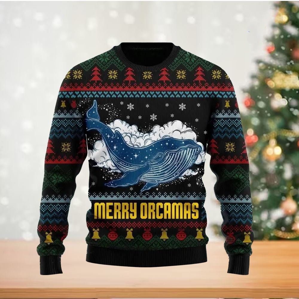 Merry Christmas Orcas Killer Whale Ugly Christmas Sweater For Men & Women Christmas Gift Sweater US2866 - WeCustomit