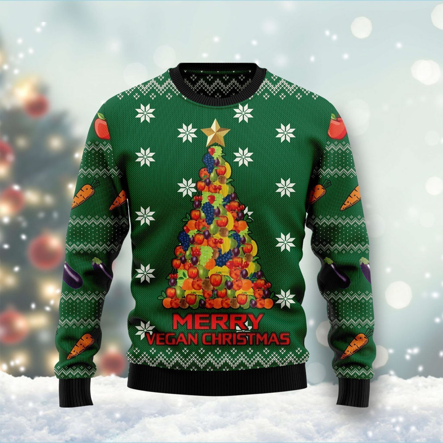 Merry Vegan Christmas Ugly Christmas Sweater For Men & Women Christmas Gift Sweater US1559 - WeCustomit