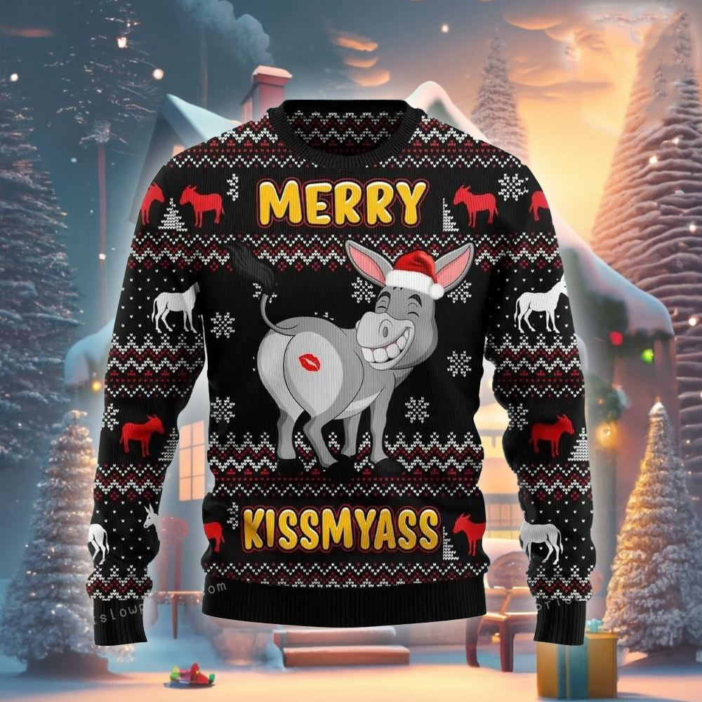 Donkey Merry Ugly Christmas Sweater For Men & Women Christmas Gift Sweater US2721 - WeCustomit