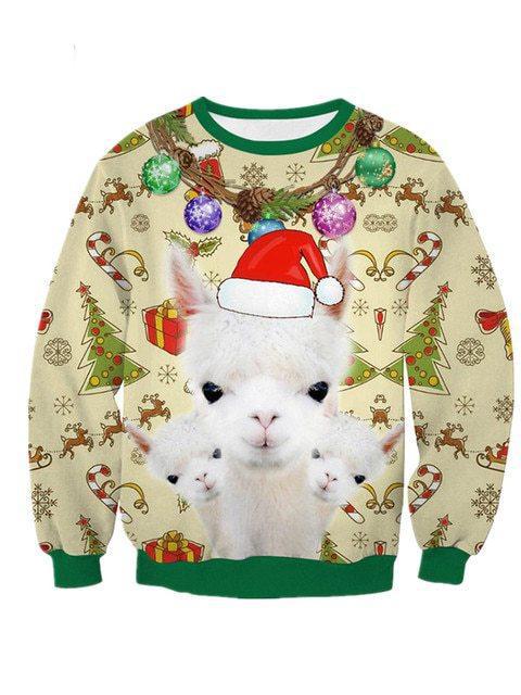 Reindeer Xmas Tree Christmas Holiday Ugly Christmas Sweater For Men & Women Christmas Gift Sweater US1571 - WeCustomit