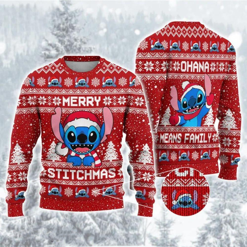 Ohana Means Family Ugly Christmas Sweater For Men & Women Christmas Gift Sweater BH886 - WeCustomit