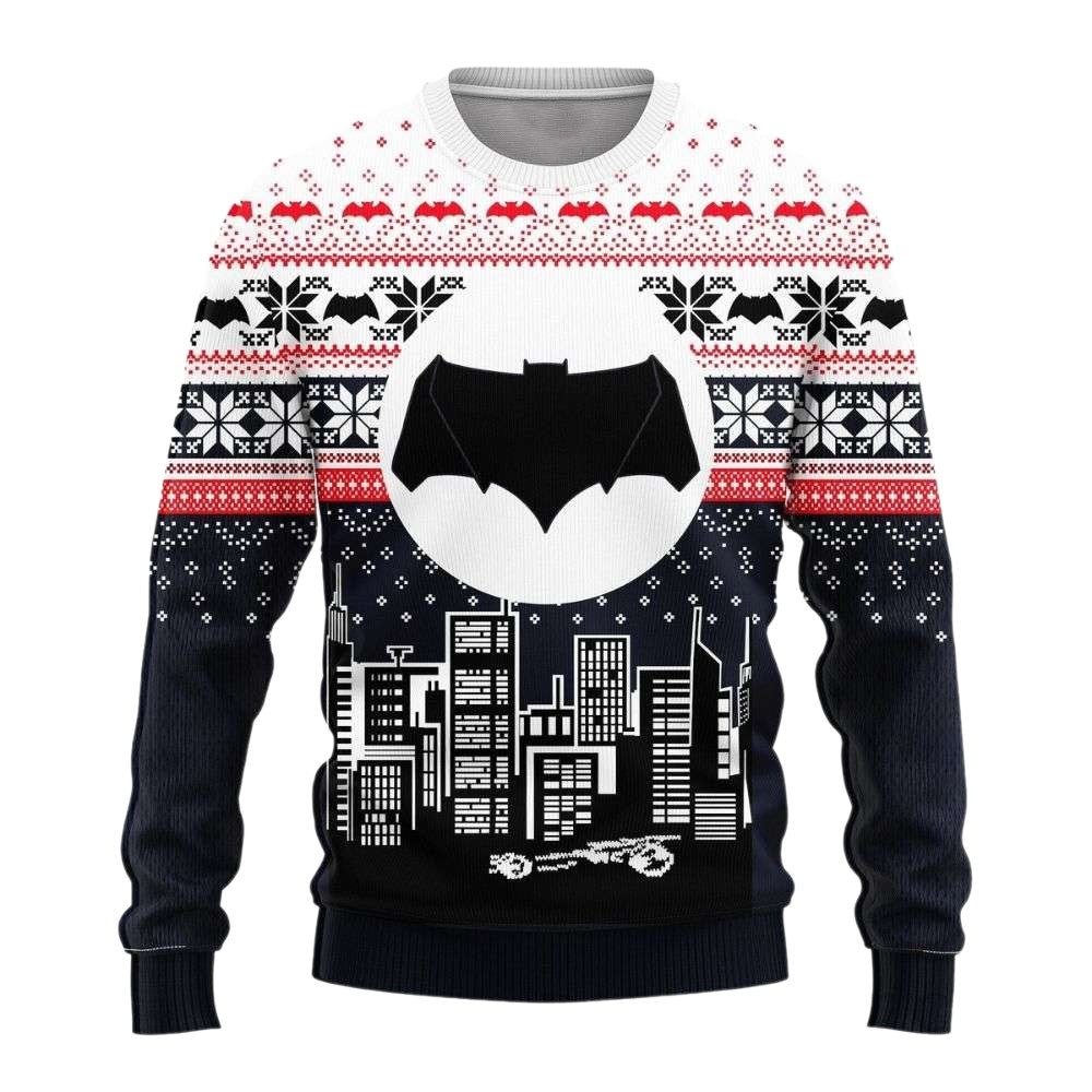 Batman Logo Circle Ugly Christmas Sweater For Men & Women Christmas Gift Sweater US4067 - WeCustomit