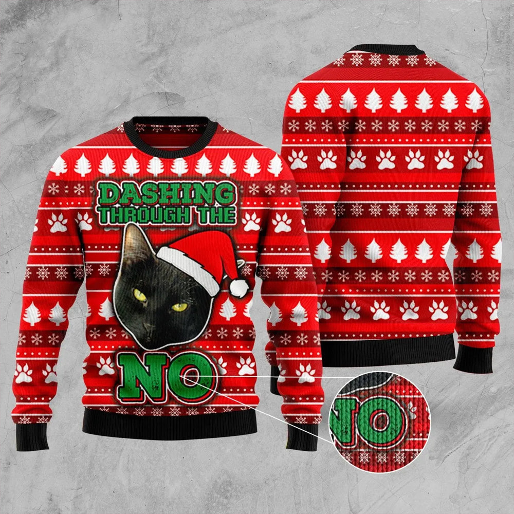 Funny Cat Christmas Ugly Christmas Sweater For Men & Women Christmas Gift Sweater US2717 - WeCustomit