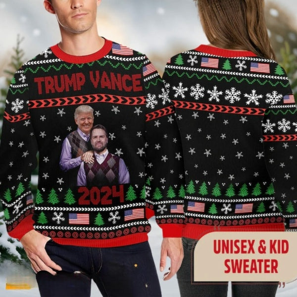 Trump Vance 2024 Step Brothers Ugly Christmas Sweater DL019 - WeCustomit