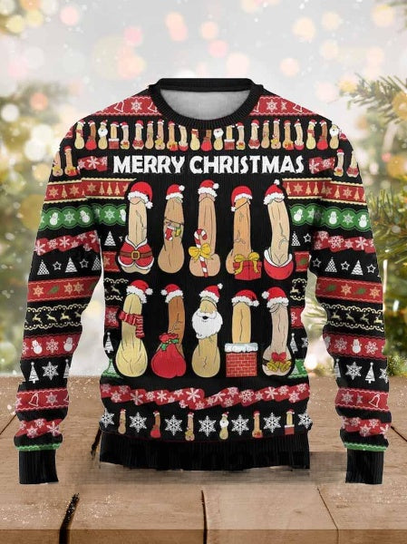 Dirty Ugly Cockmas Christmas Sweater, Xmas Sweater, Christmas Gift Sweatshirt, Gift for Man and Women, Christmas Gifts, Cockmas Sweater - WeCustomit