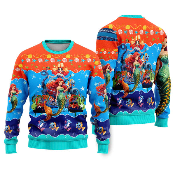 The Mer-maid Fish Undersea Ugly Christmas Sweater For Men & Women Christmas Gift Sweater US3785 - WeCustomit