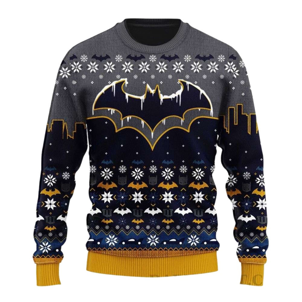 Batman Logo And Snowflakes Ugly Christmas Sweater For Men & Women Christmas Gift Sweater US4066 - WeCustomit
