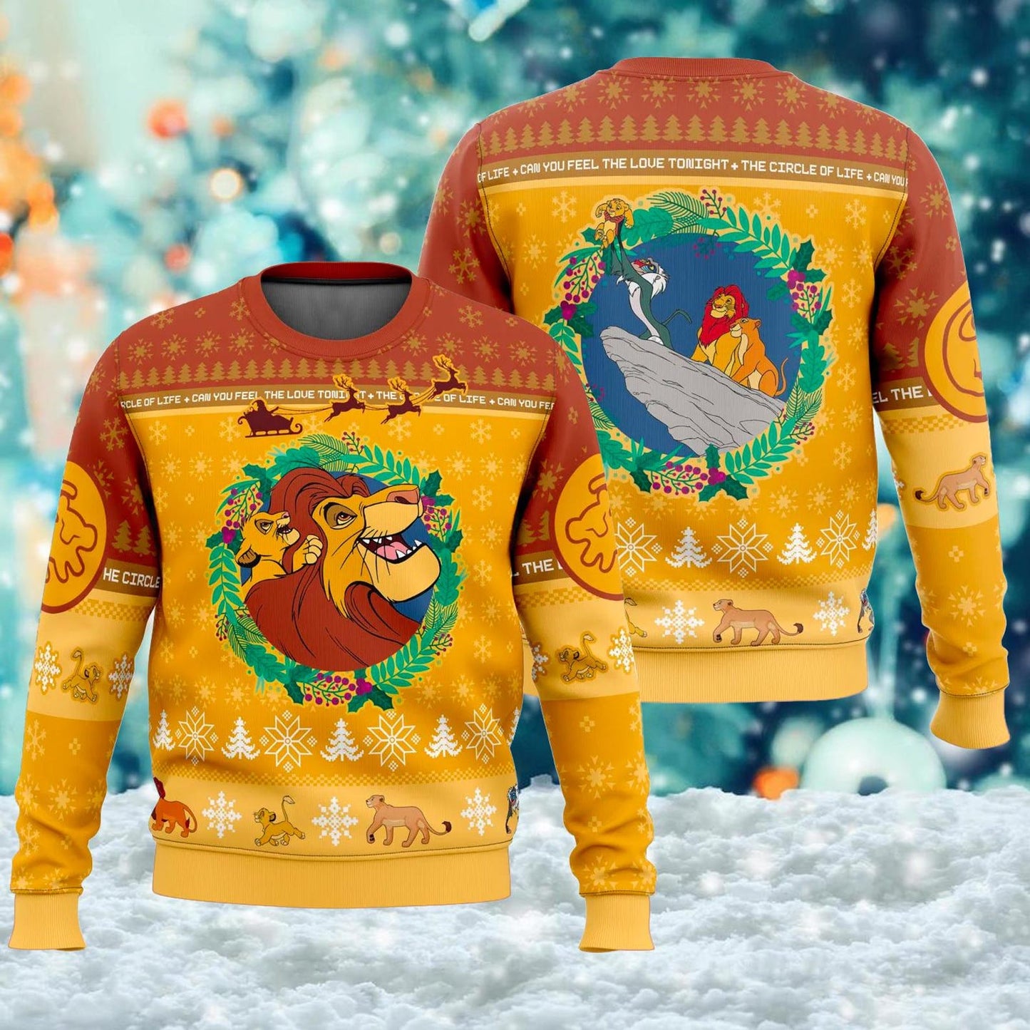 The Lion King Ugly Christmas Sweater, Lion King Santa Xmas Sweatshirt, Lion Movie Xmas Sweatshirt, Christmas Gift For Men Women Kid - WeCustomit
