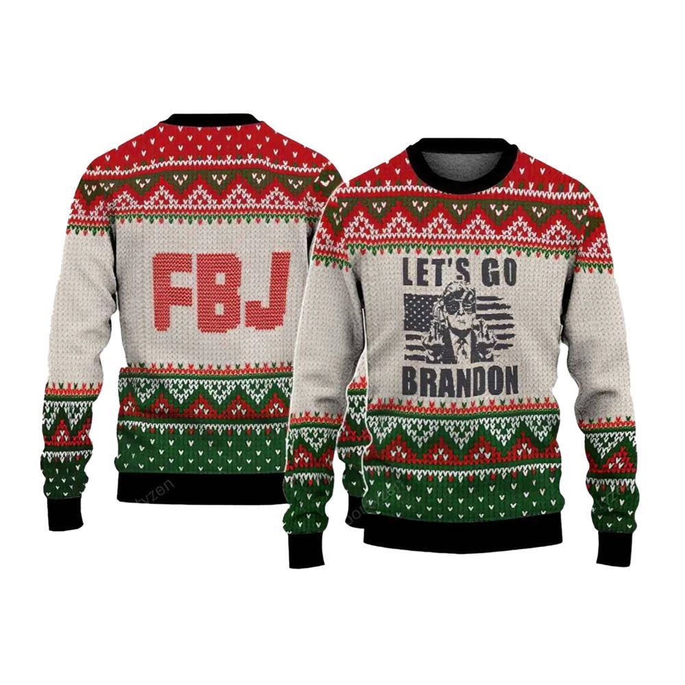 FJB Let’s Go Brandon Trump Funny Ugly Christmas Sweater DL029 - WeCustomit