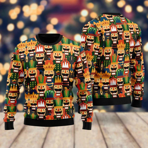 Son Of A Nutcracker Pattern Ugly Christmas Sweater For Men & Women Christmas Gift Sweater US2046 - WeCustomit