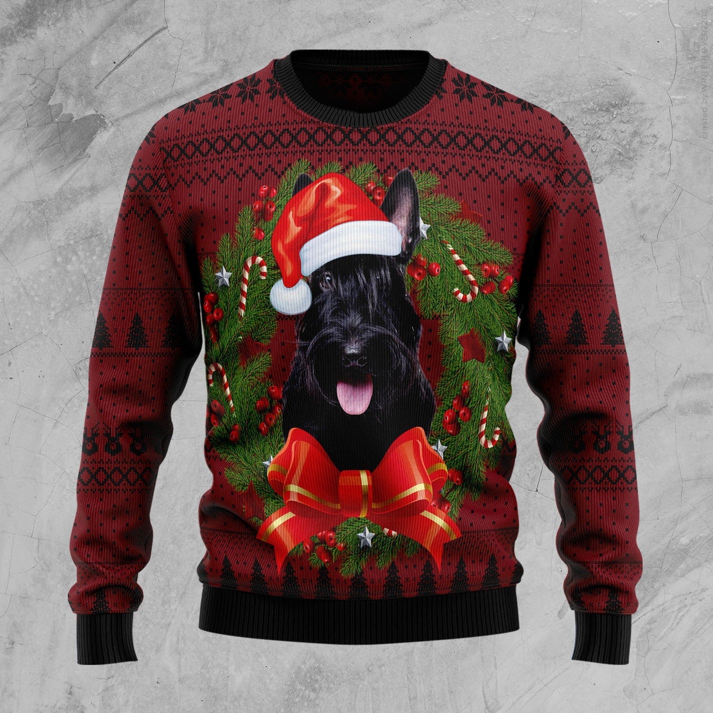 Cute Puppy Wreath Ugly Christmas Sweater For Men & Women Christmas Gift Sweater US3357 - WeCustomit