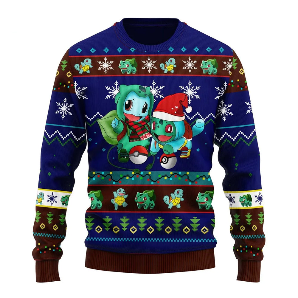 Bulbasaur Squirtle PKM Ugly Christmas Sweater For Men & Women Christmas Gift Sweater BH1024 - WeCustomit