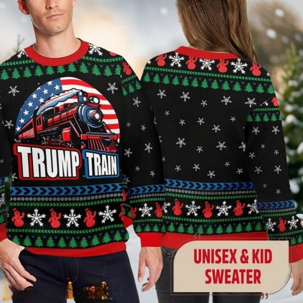 Trump Train Ugly Christmas Sweater DL017 - WeCustomit