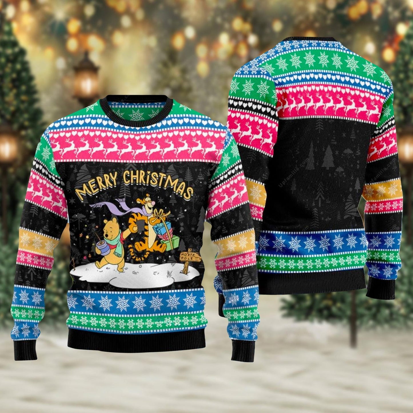 Winnie The Pooh Merry Christmas Ugly Sweater, Tigger Piglet Eeyore Ugly Christmas Sweater, Christmas Gift For Men Women Kid - WeCustomit