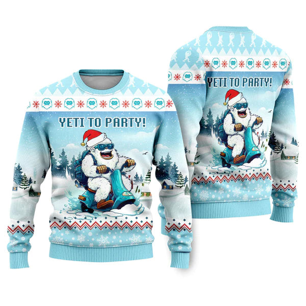 Party Funny Bigfoot With Snow Ugly Christmas Sweater For Men & Women Christmas Gift Sweater US2288 - WeCustomit